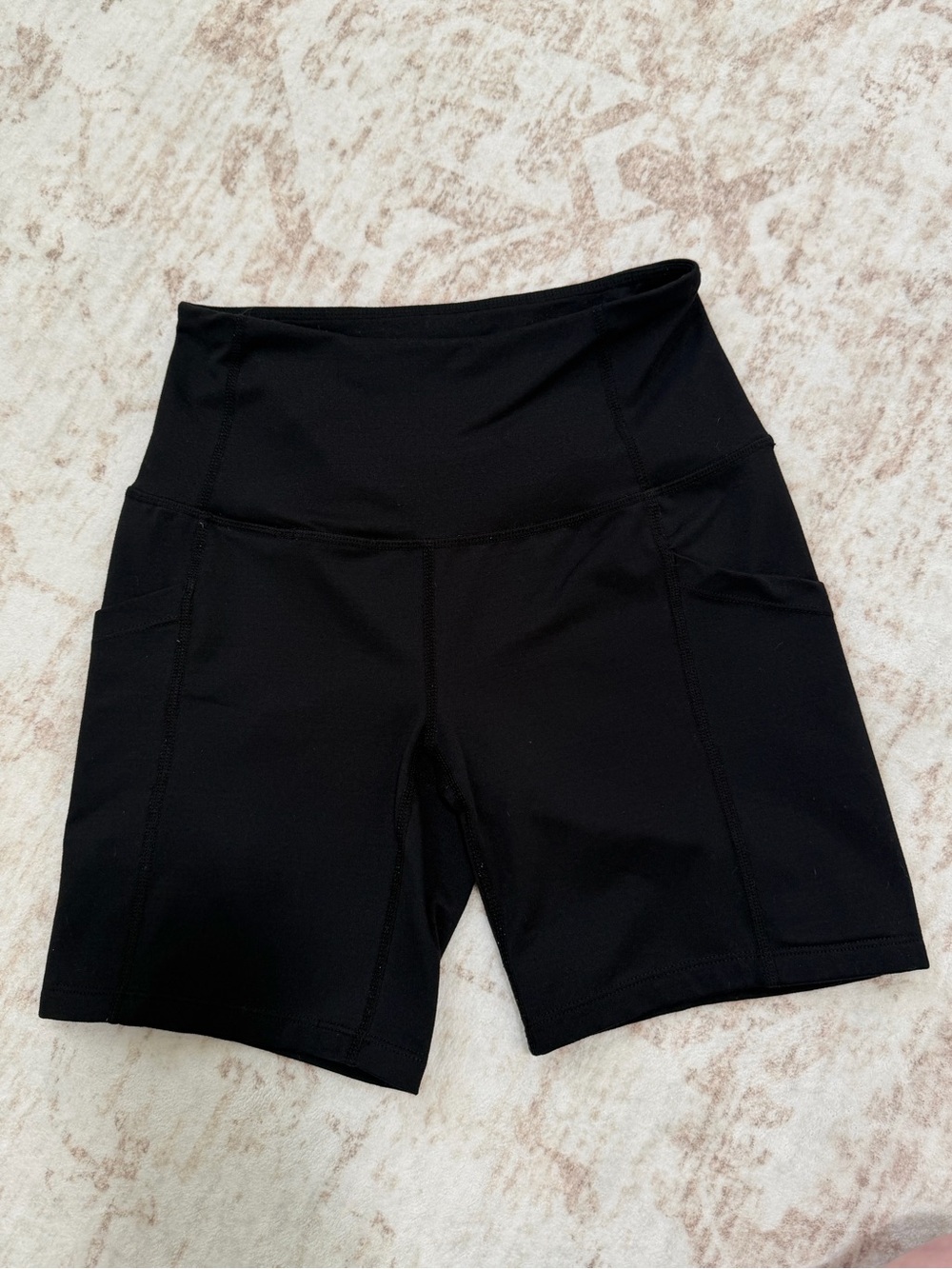 Zella Black High Waist Biker Shorts with Side Pockets Size S
